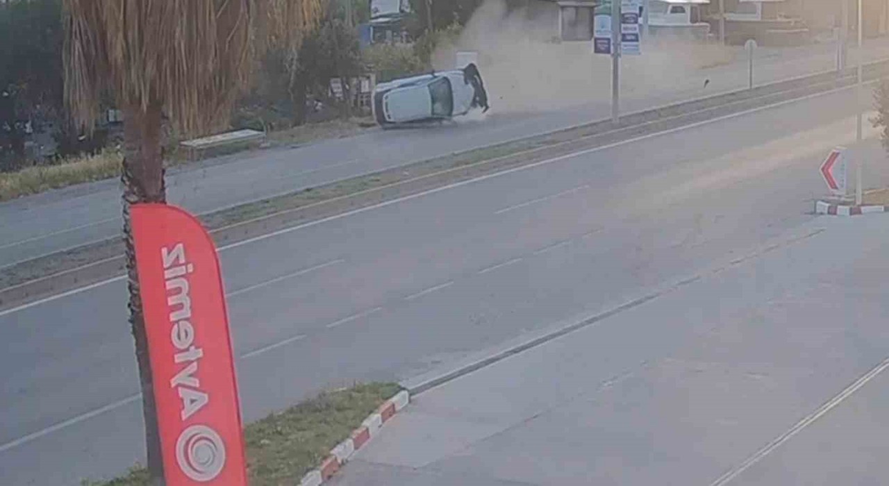 Bodrumda takla atan araçtan çıkıp kaçtı