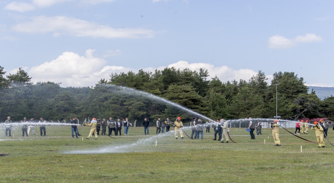 Boluda orman yangını ekipleri kıyasıya yarıştı: En hızlı ekip Dörtdivandan çıktı