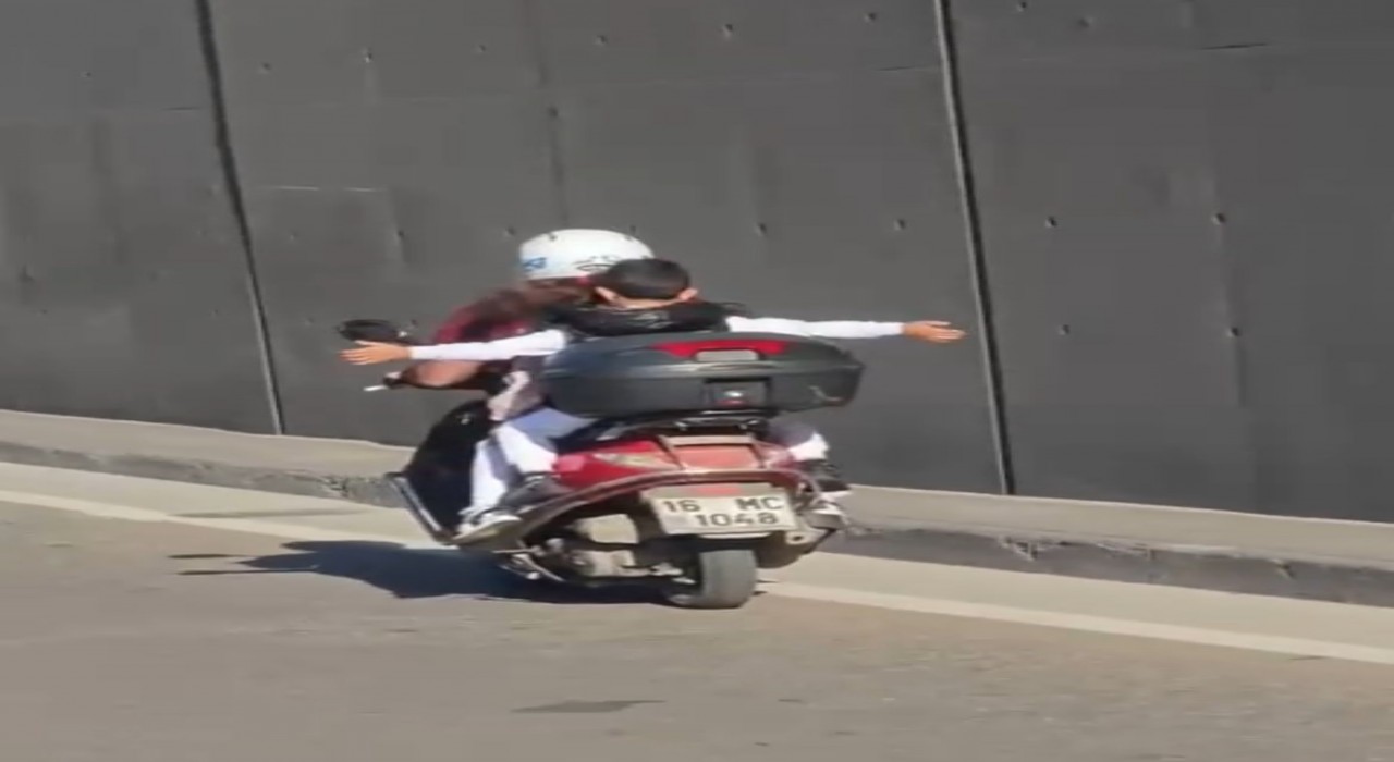 Bursada tehlikeli yolculuk kamerada