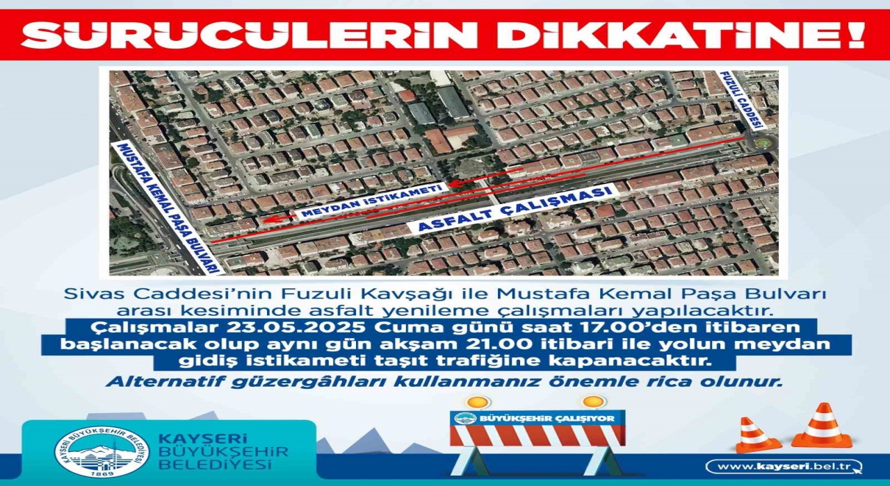 Büyükşehirden sürücülere ‘asfalt yenileme duyurusu