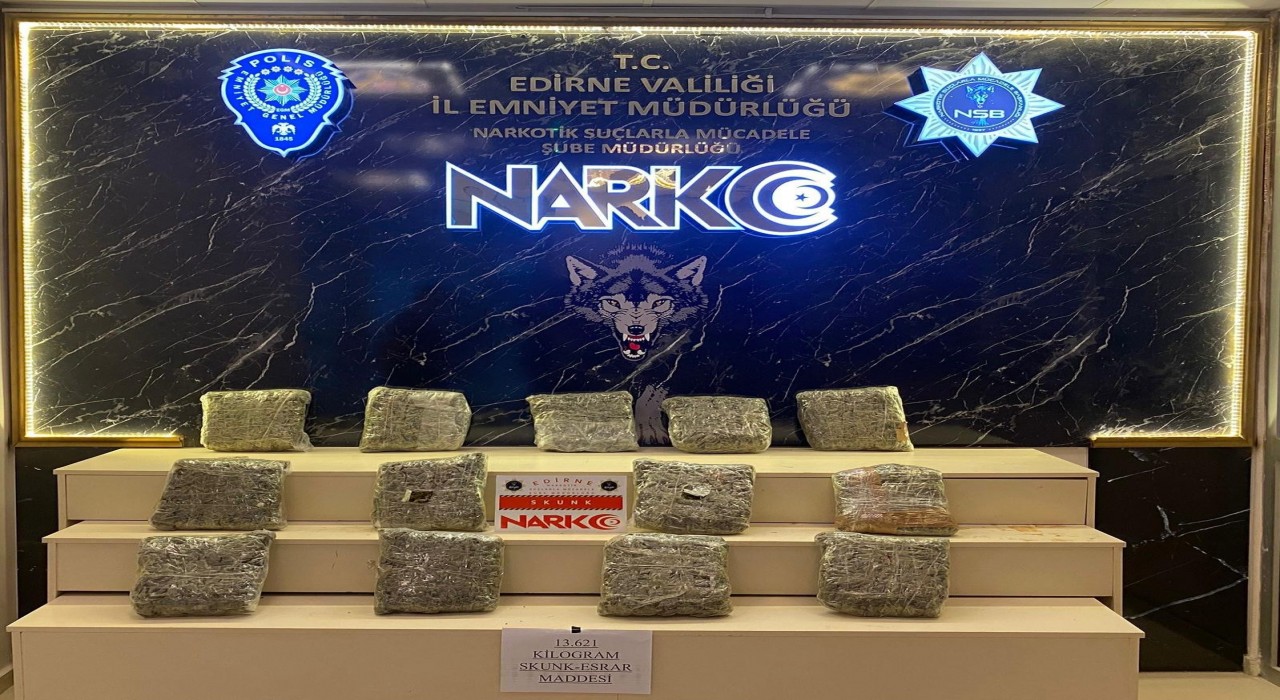Edirnede uyuşturucu operasyonu: Tırda 13 kilo skunk ele geçirildi