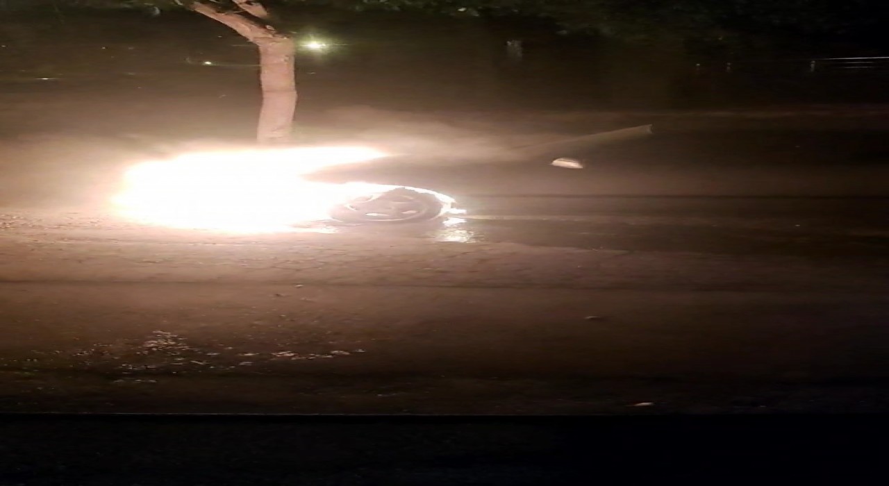 Elazığda araç yangını