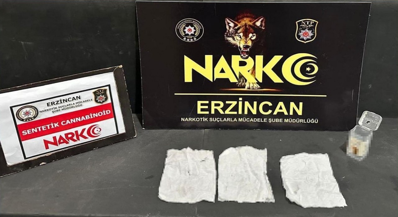 Erzincanda bir miktar uyuşturucu ele geçirildi