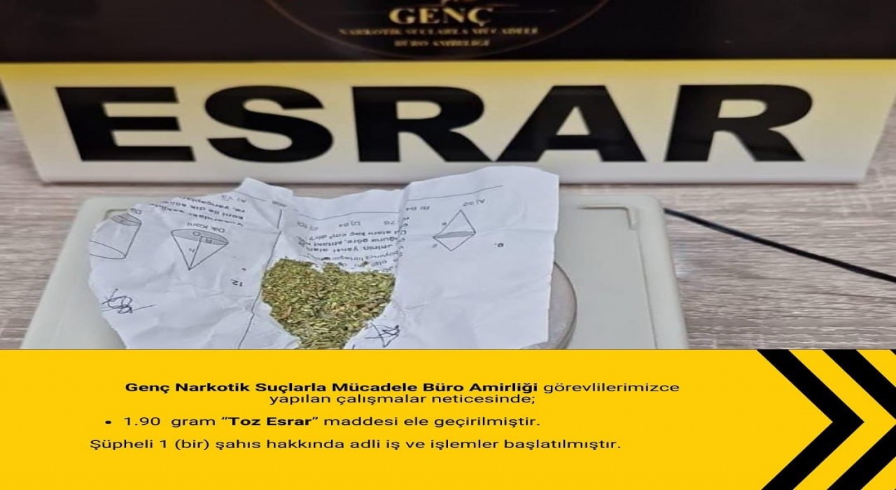 Gençte uyuşturucu madde ele geçirildi