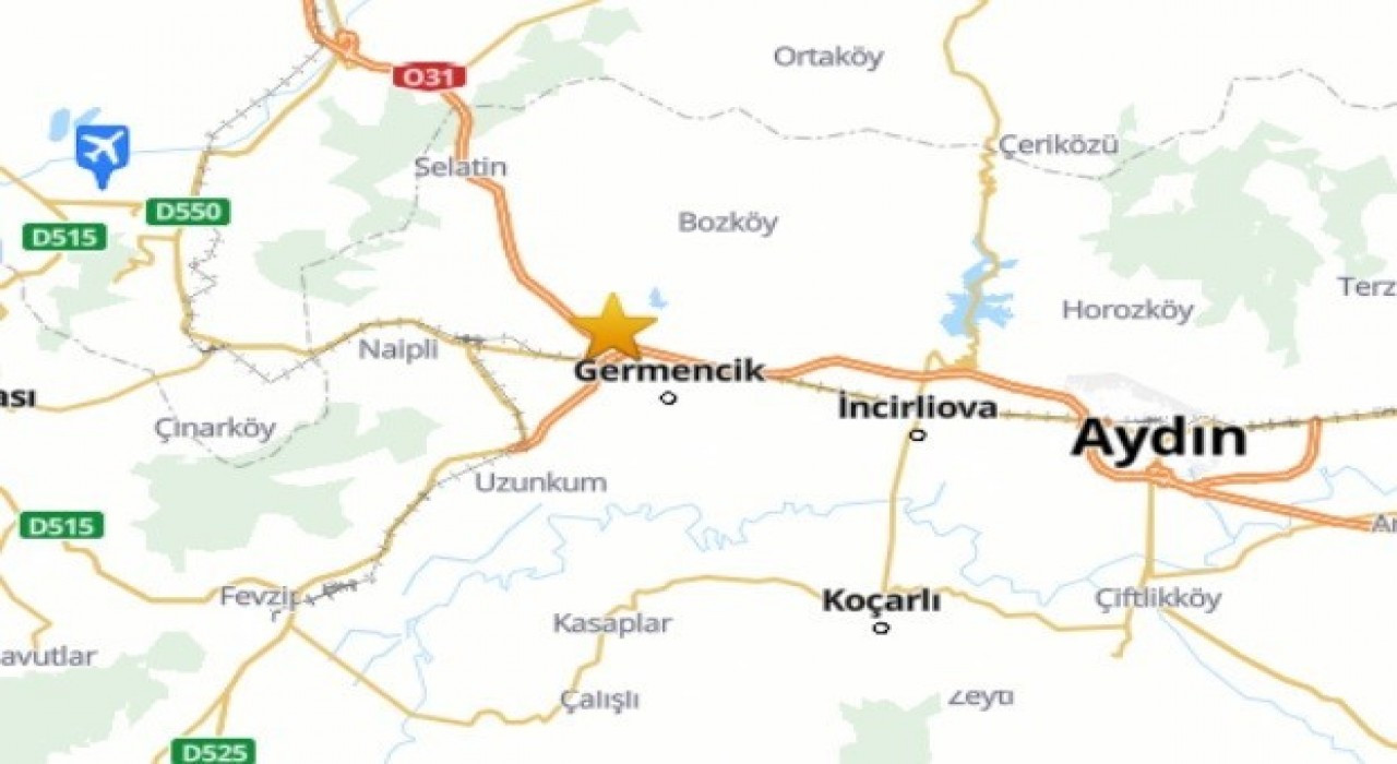 Germencikte 3.8 şiddetinde deprem
