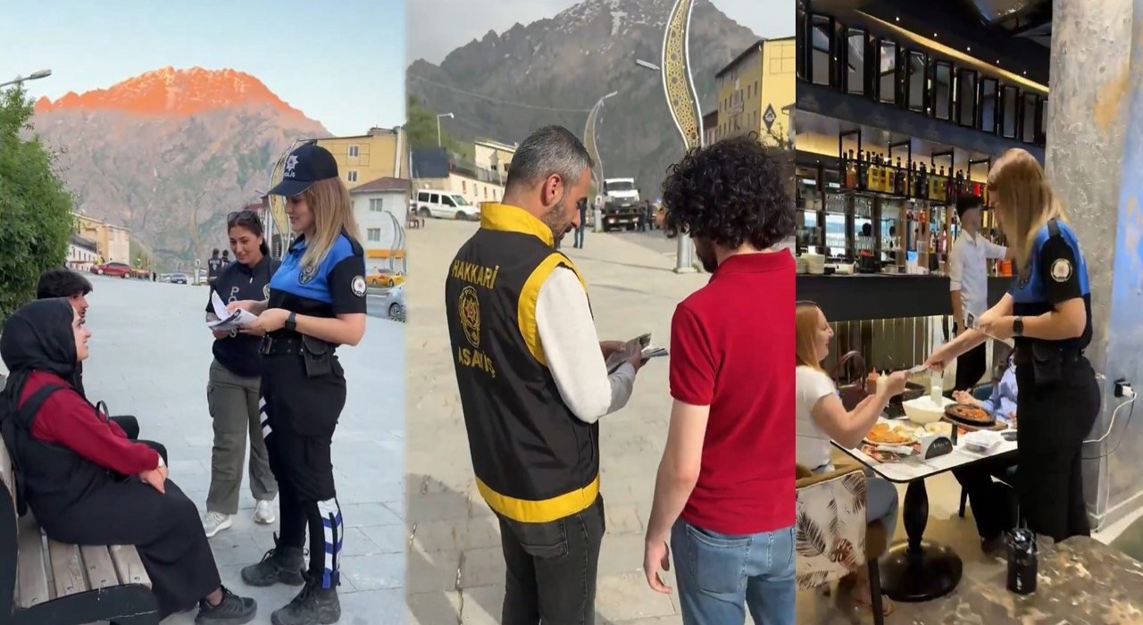 Hakkari polisi ‘SİBERAY ve ‘UYUMA broşürleri  dağıttı