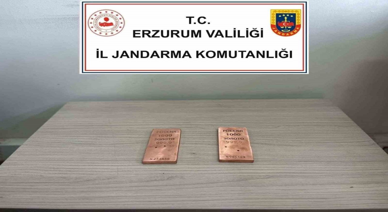 Jandarma Erzurumda 2 kilo sahte külçe altın ele geçirdi