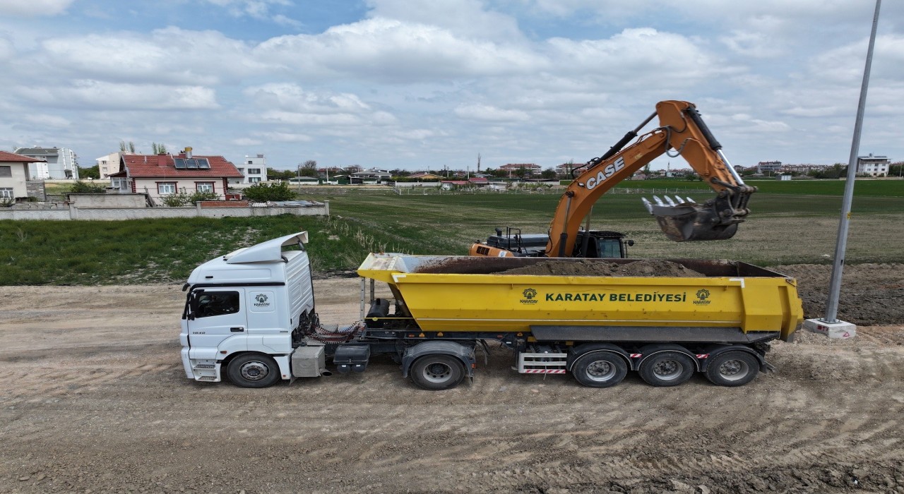 Karatayın yeni ulaşım aksında altyapı çalışmaları başladı