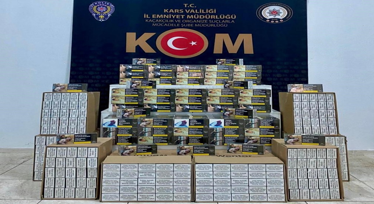 Karsta 130 bin boş makaron ele geçirildi