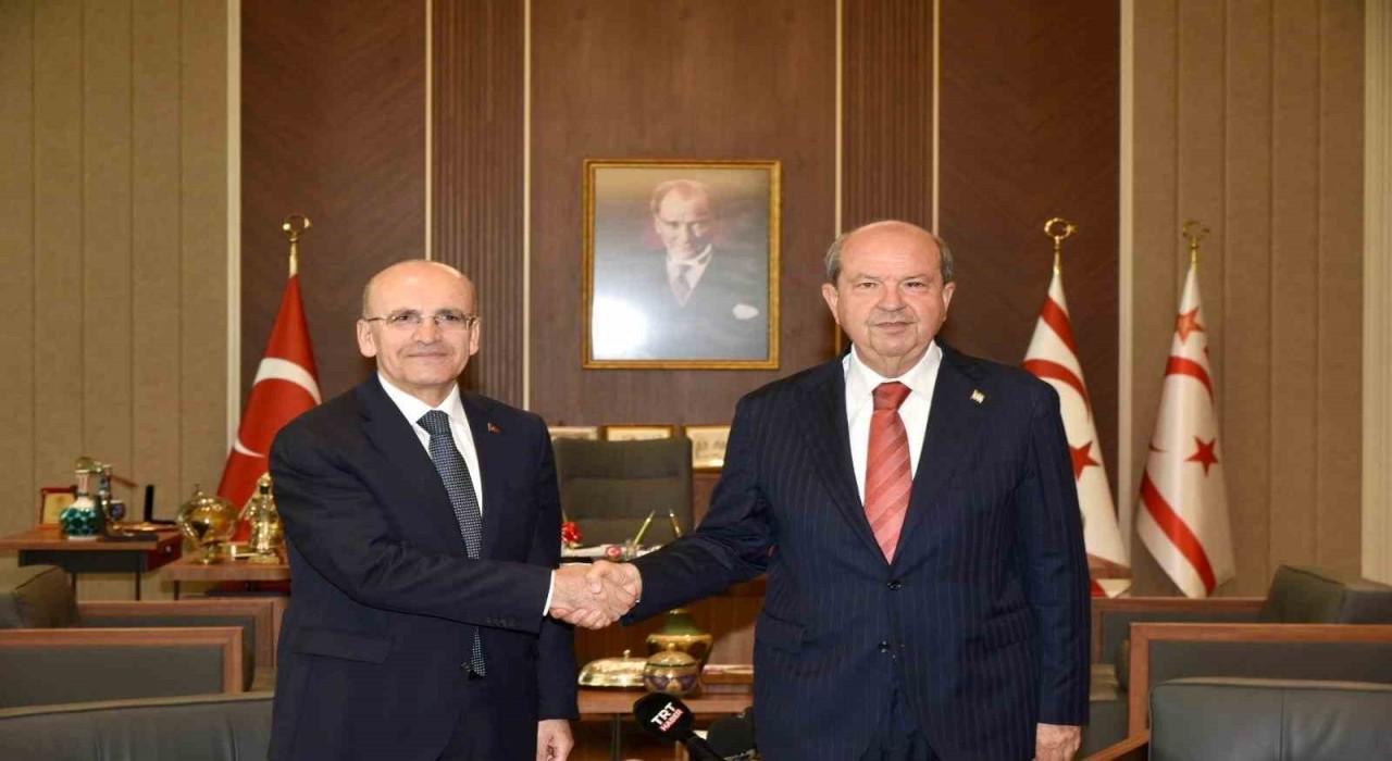 KKTC Cumhurbaşkanı Tatar, Bakan Şimşeki kabul etti