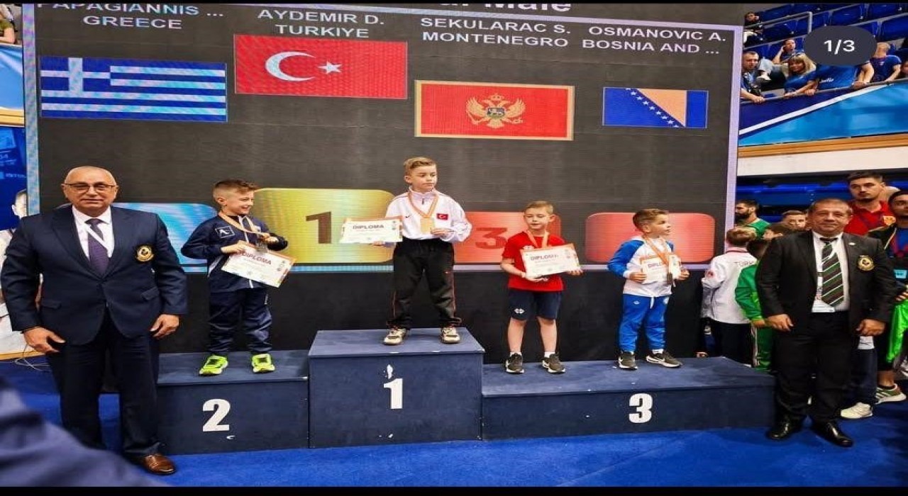 Minik karateci Balkanlardan altın madalya ile döndü