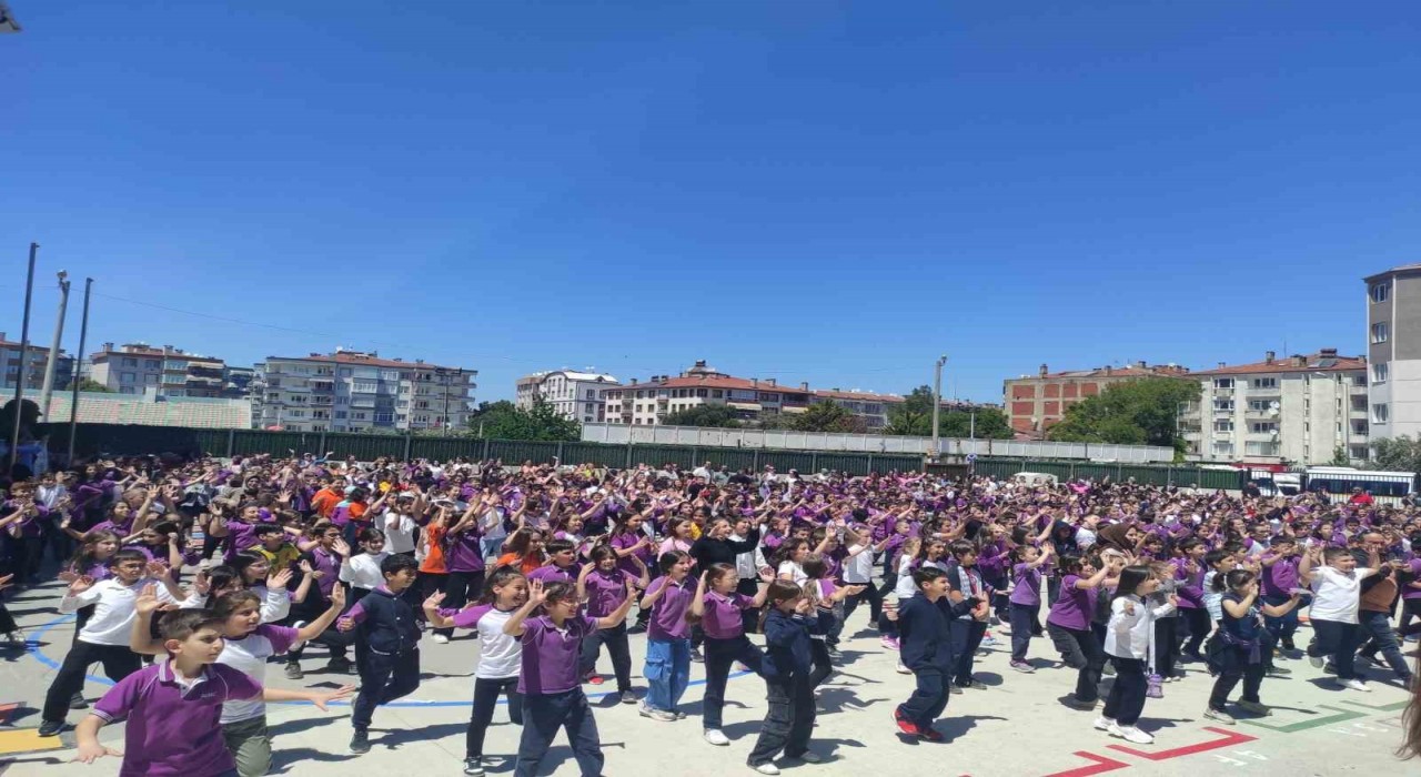 Mudanyada 820 öğrenci zumba yaptı