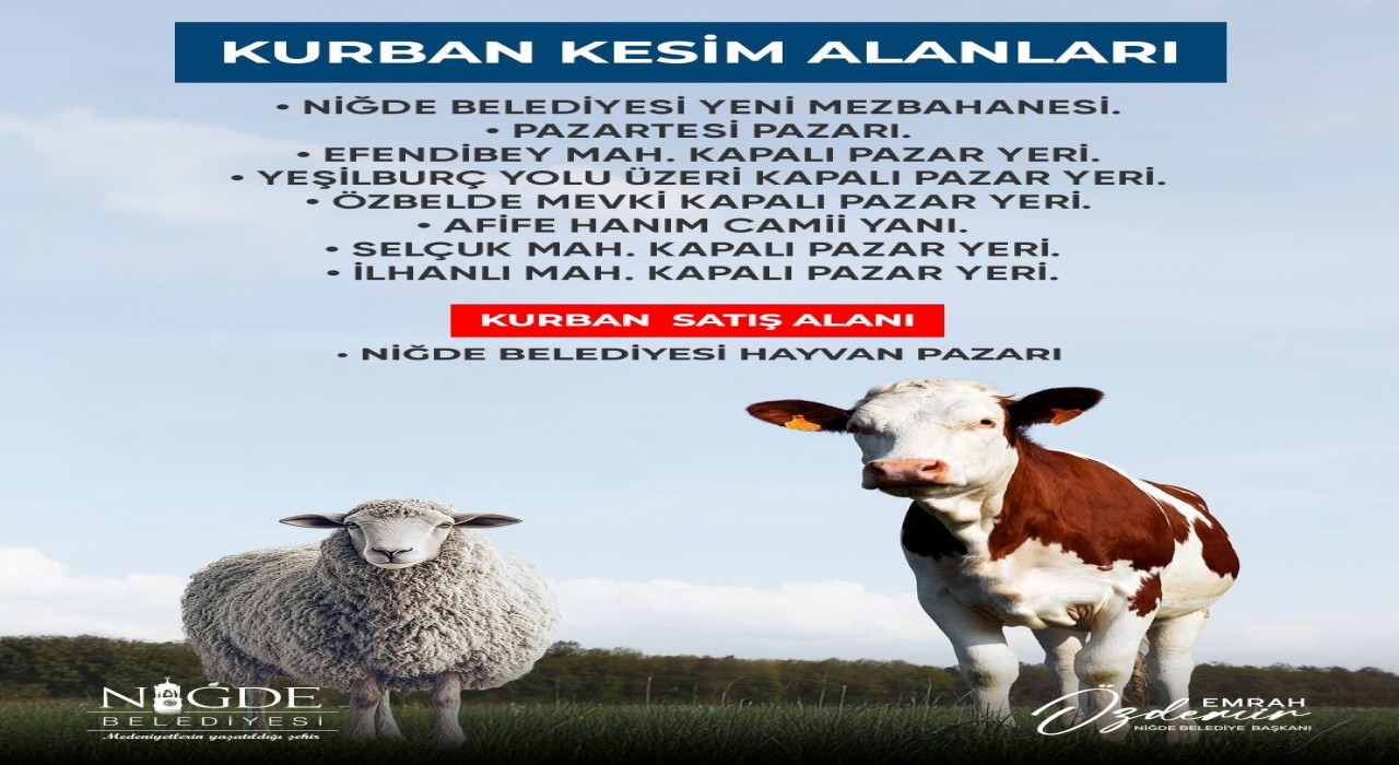 Niğdede kurban kesim alanları belirlendi