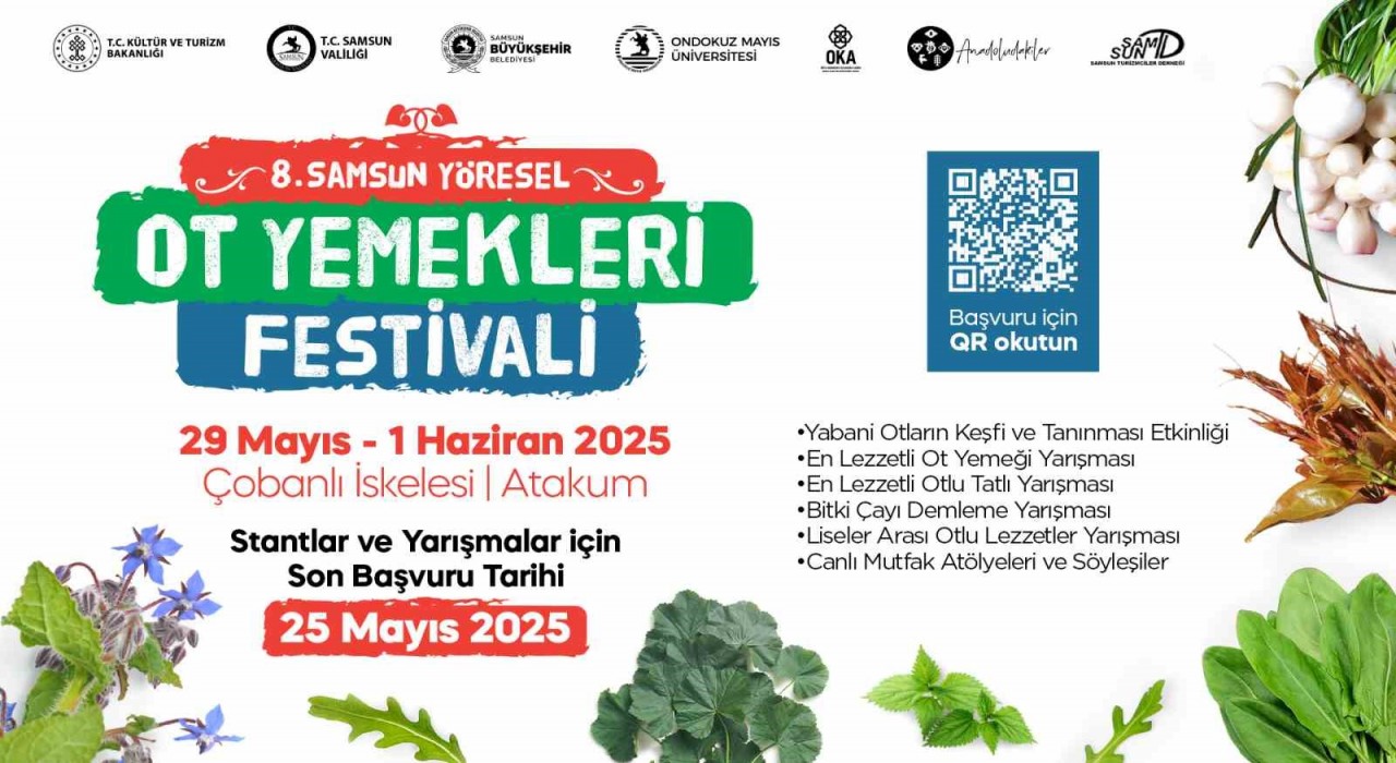 Samsun Yöresel Ot Yemekleri Festivalinde bin 800ün üzerinde yenilebilir ot ve lezzet tanıtılacak