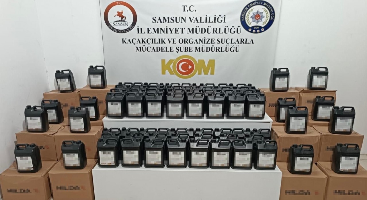 Samsunda 1 ton etil alkol ele geçirildi