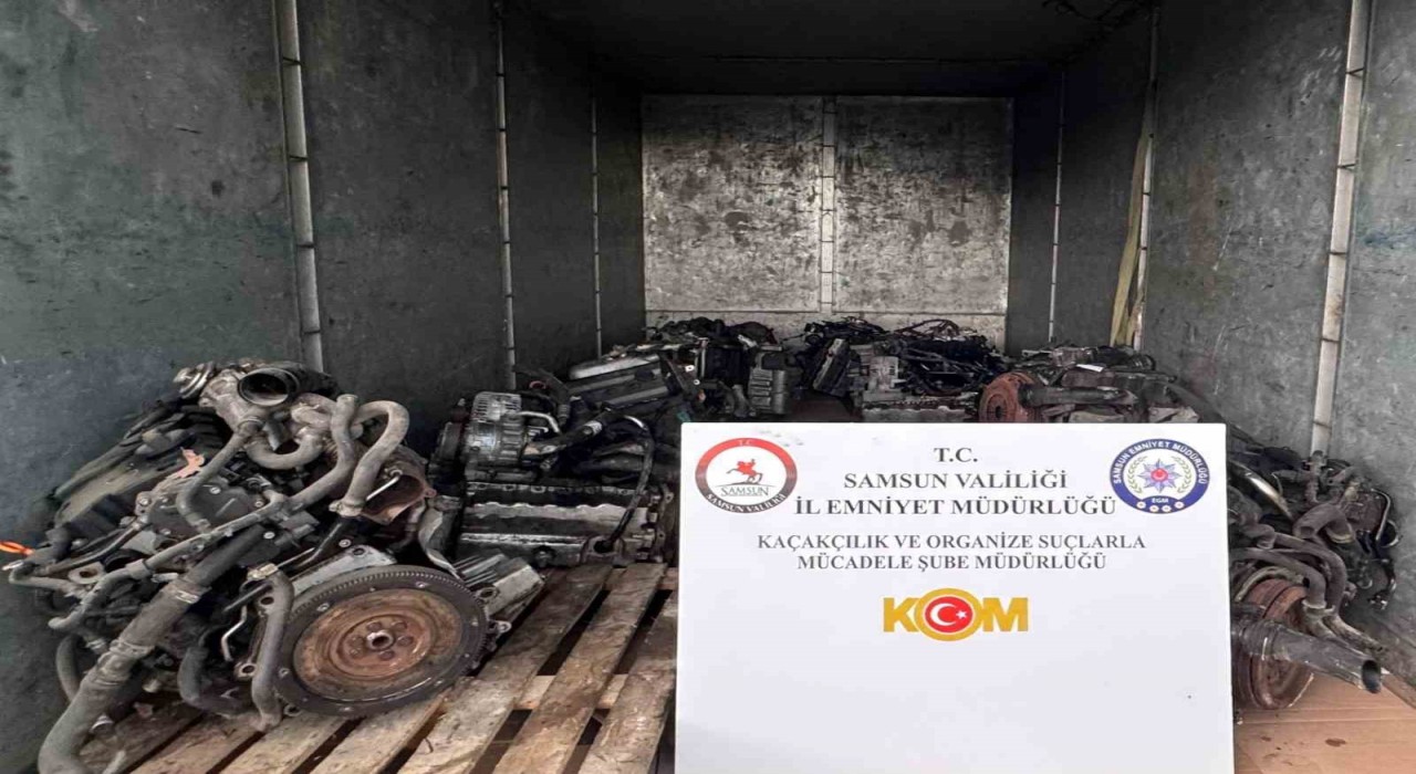 Samsunda 13 adet gümrük kaçağı lüks araç motoru ele geçirildi