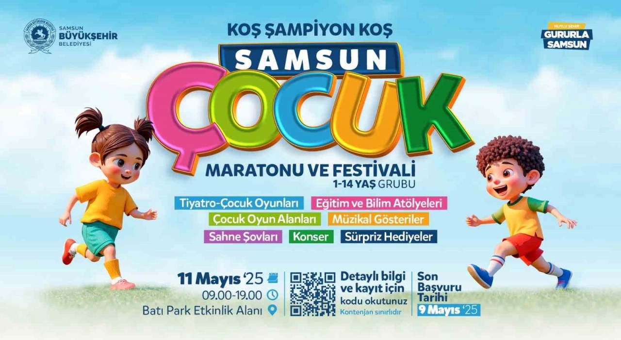 Samsunda Çocuk Maratonu ve Aydilge konseri