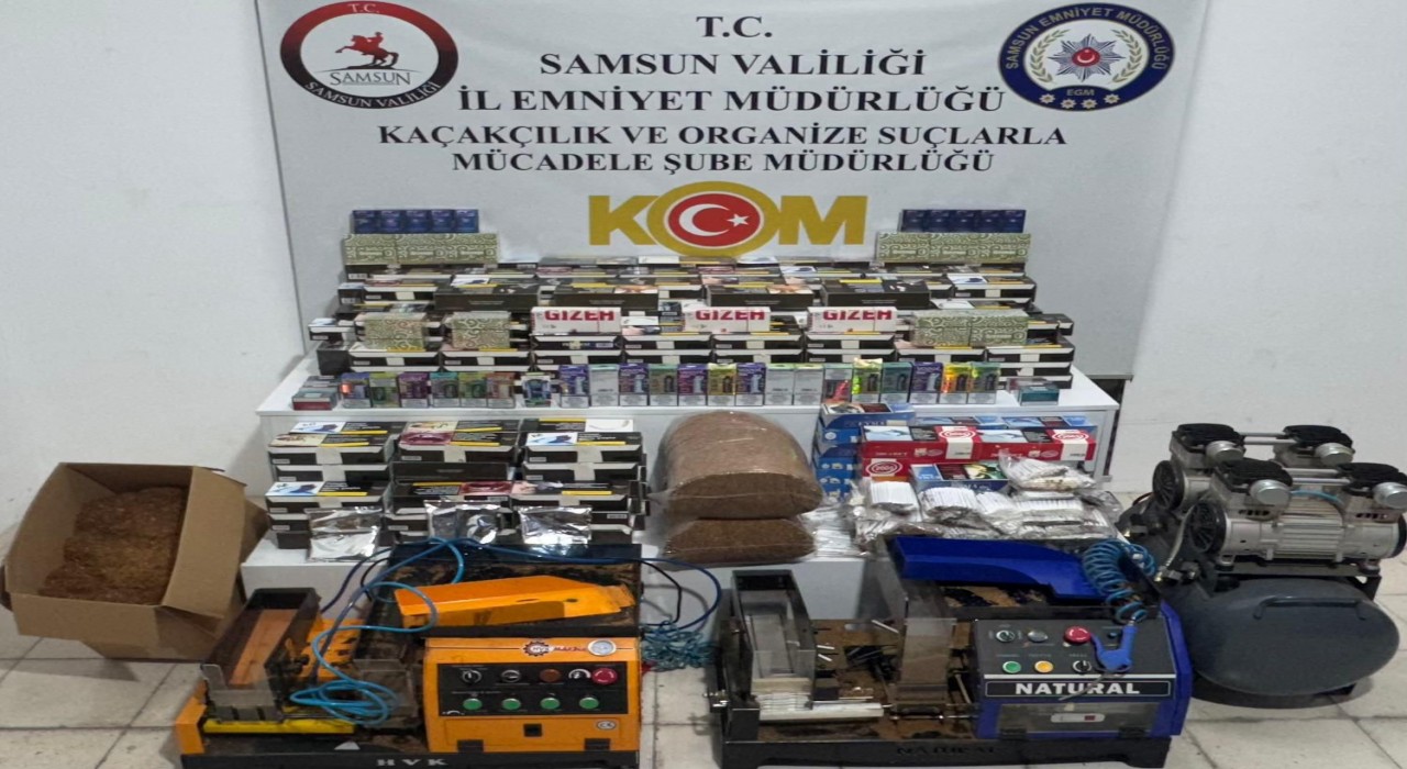 Samsunda kaçak tütün mamulleri operasyonu