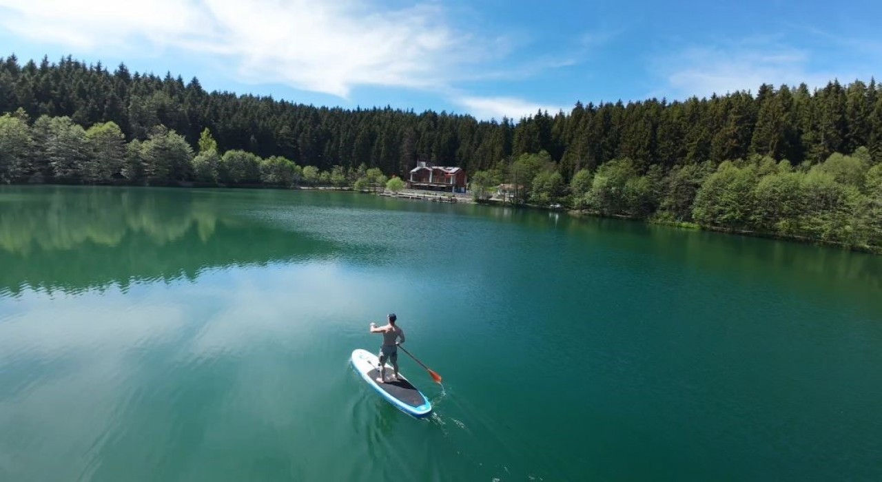 Şavşat Karagölde kürek sörfü keyfi
