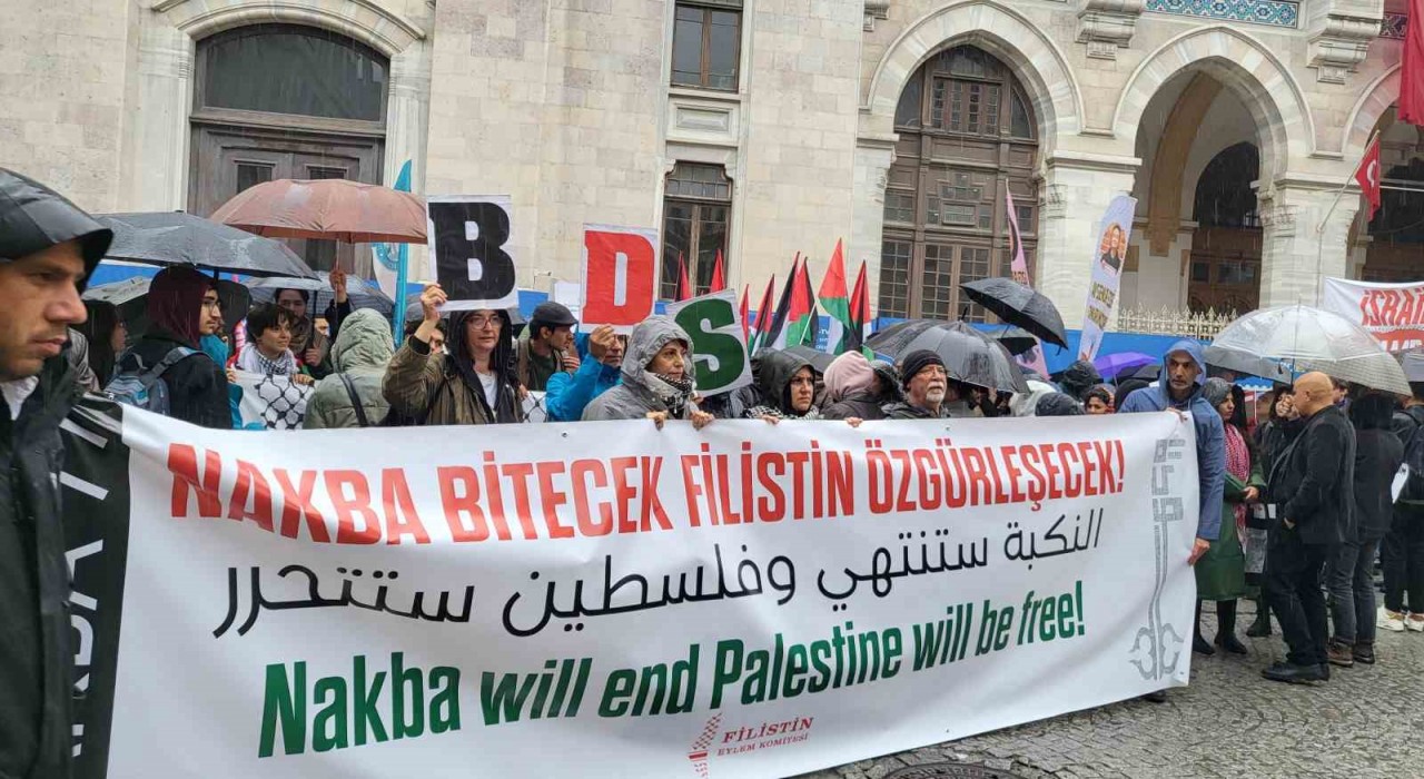 Sirkecide Nakbanın 77. yıldönümü için eylem yapıldı
