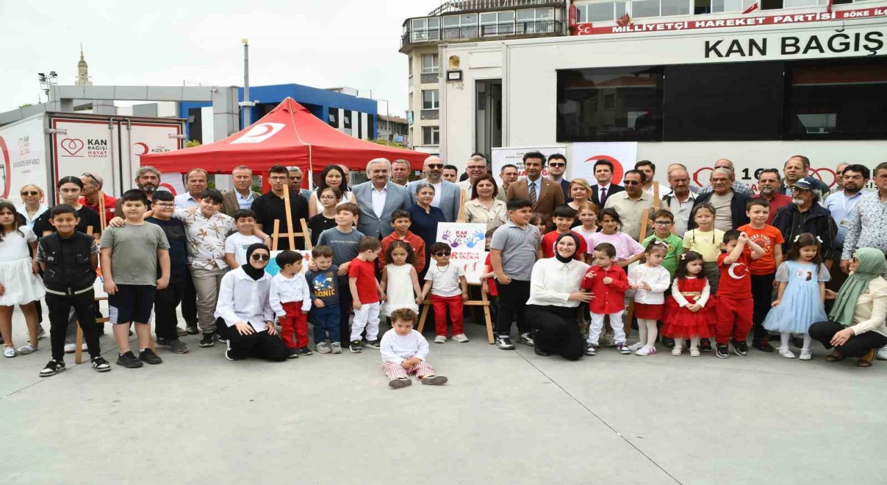 Sökede kan bağışı kampanyasını çocuklar şenlendirdi