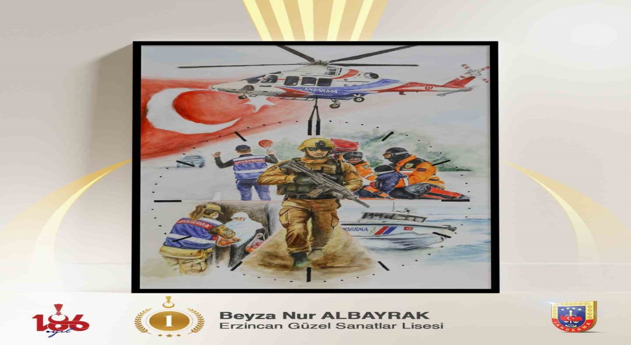 186ncı Yılında Jandarma Temalı Liseler Arası Resim Yarışmasında birincilik Erzincandan geldi