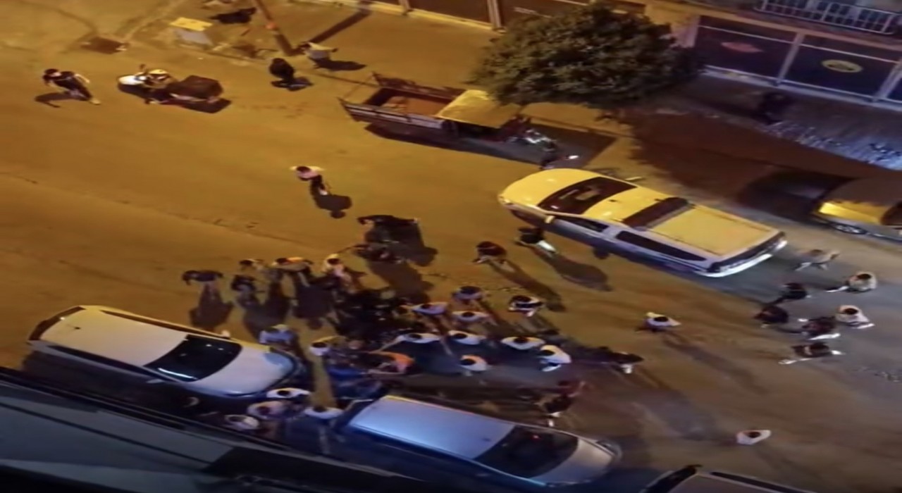 Adıyamanda taşlı sopalı kavga kamerada: 10 yaralı