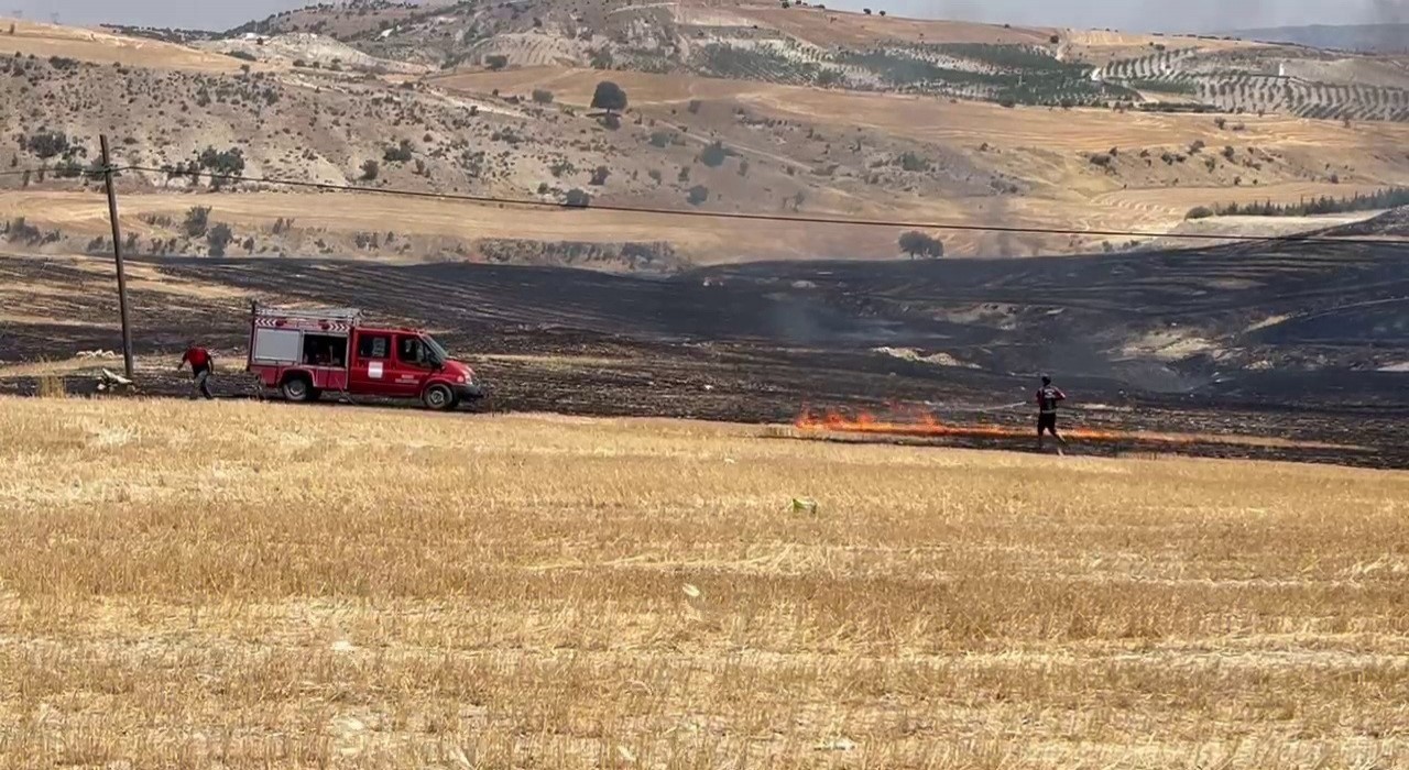 Anız yangını korkuttu