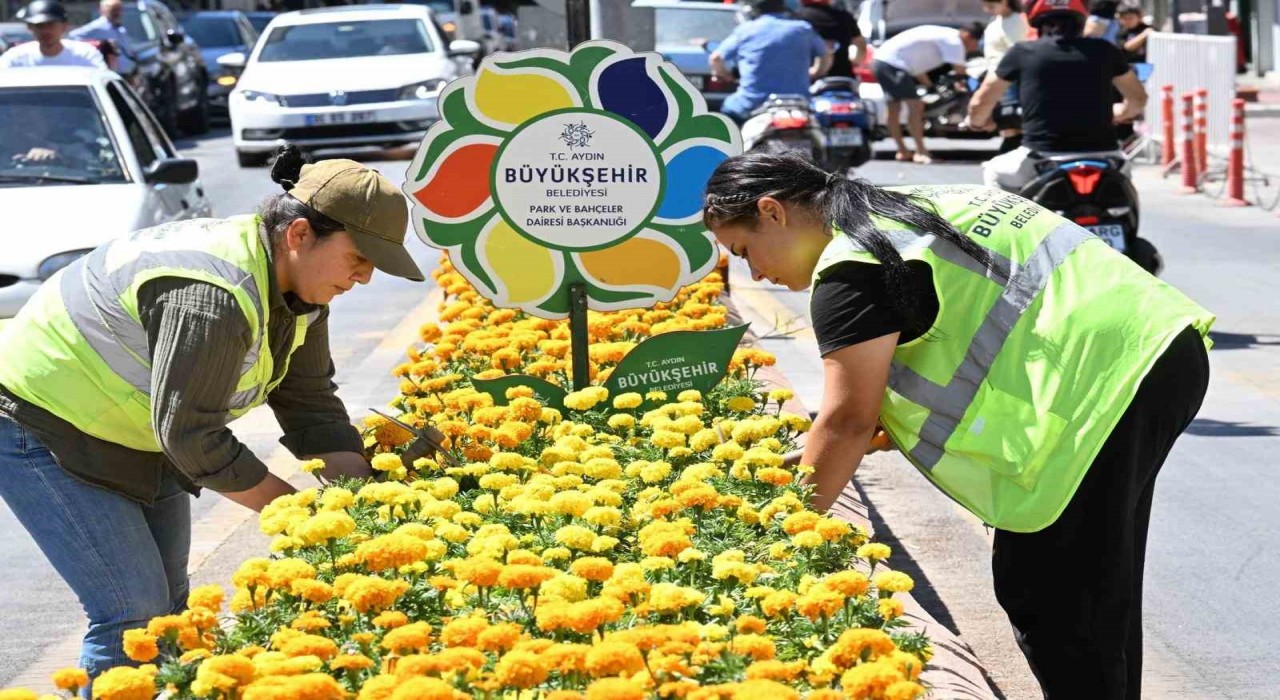Aydın Büyükşehirden Nazillide temizlik ve peyzaj çalışması