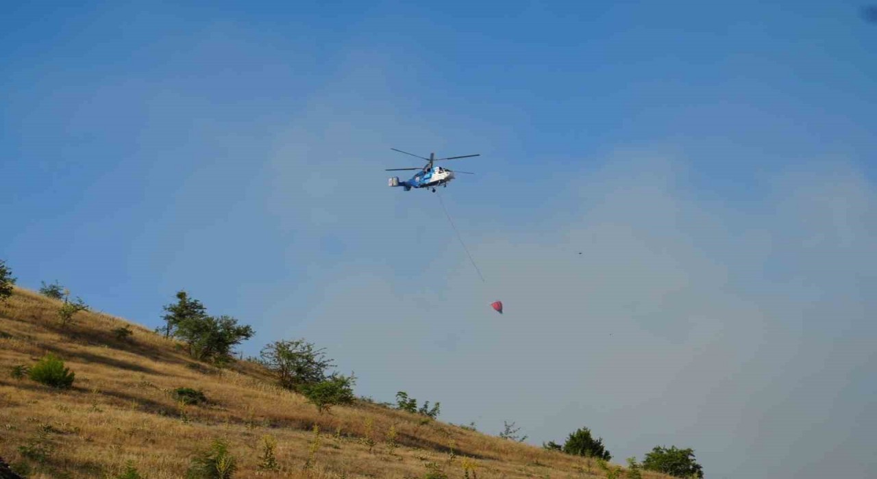 Balıkesirdeki orman yangınlarına havadan ve karadan müdahale sürüyor
