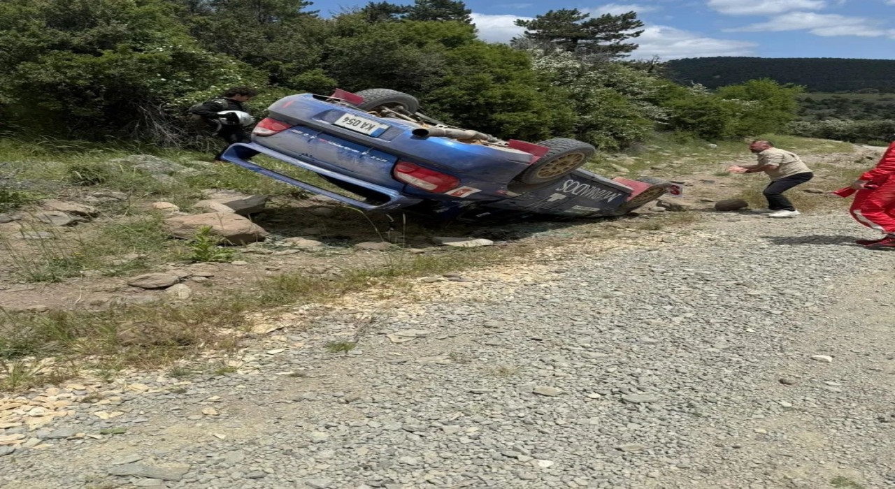 Beypazarında Hitit Rallisi aracı takla attı