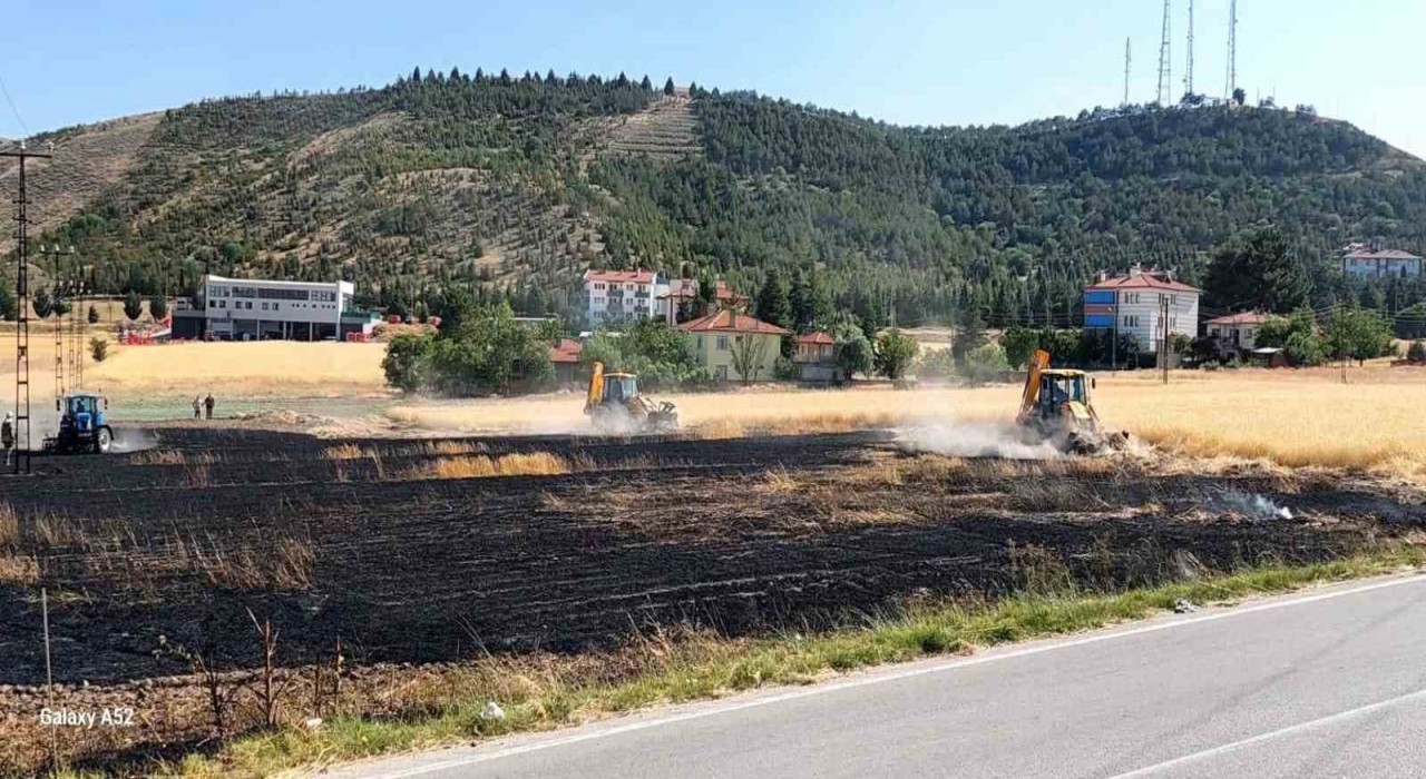 Beypazarında tarla yangını