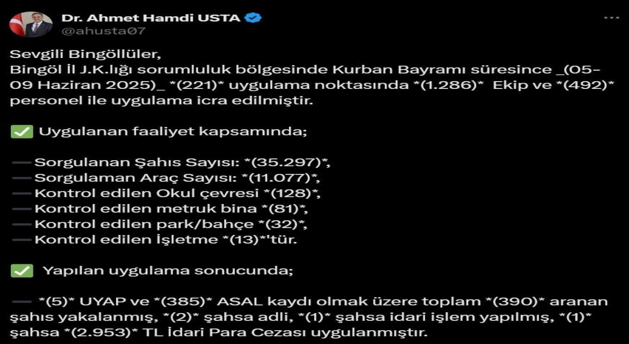 Bingölde aranan 390 şüpheli yakalandı