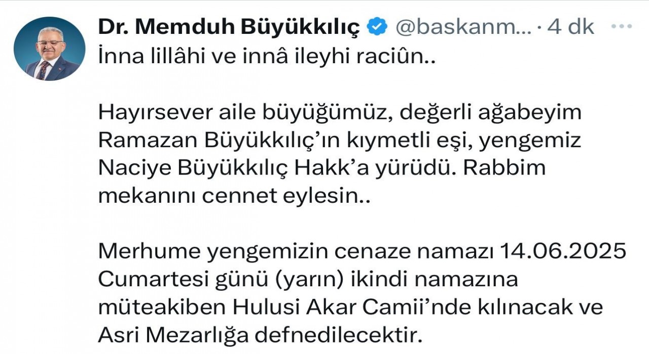 Büyükkılıç ailesinin acı günü