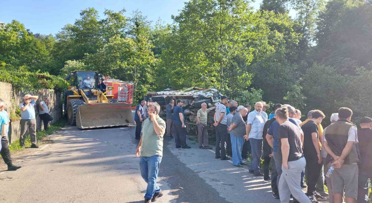 Çay yüklü kamyonet devrildi: 8 yaralı