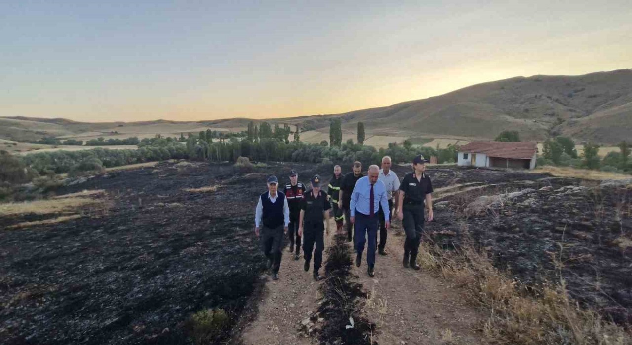 Çorum Valisi Çalgan, yangın bölgesinde incelemelerde bulundu