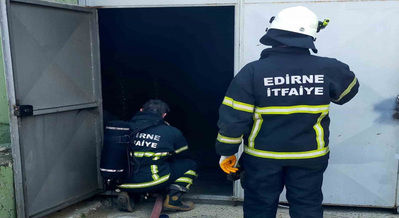 Edirnede pelet fabrikasında yangın