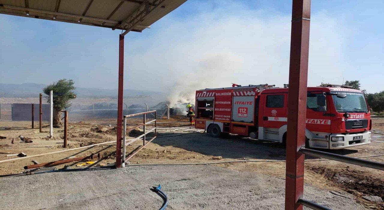 Edremitte besi çiftliğinde yangın paniği