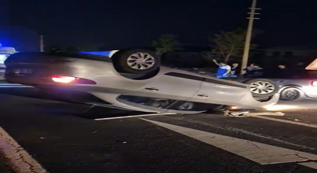 Elazığda otomobil ters döndü: 1 yaralı