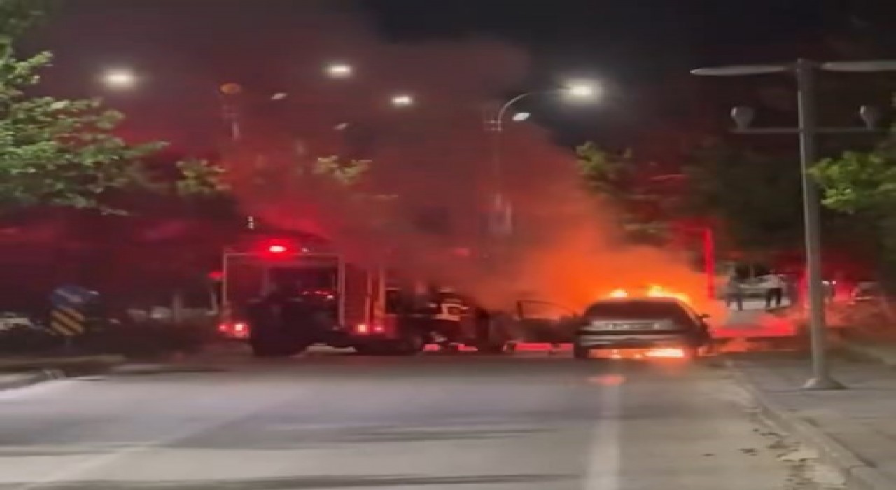 Elazığda seyir halindeki araçta yangın çıktı