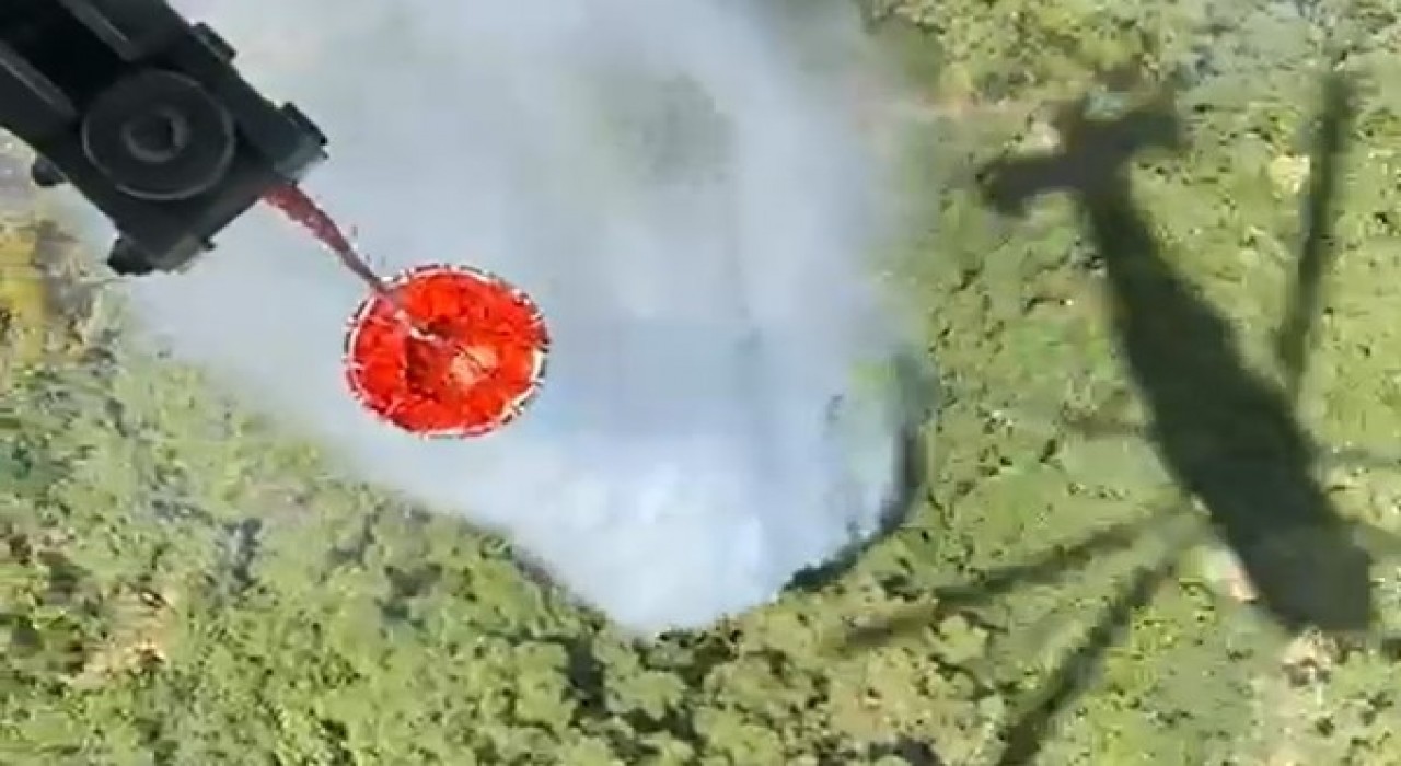 Germencikteki orman yangına 6 helikopter ile müdahale ediliyor