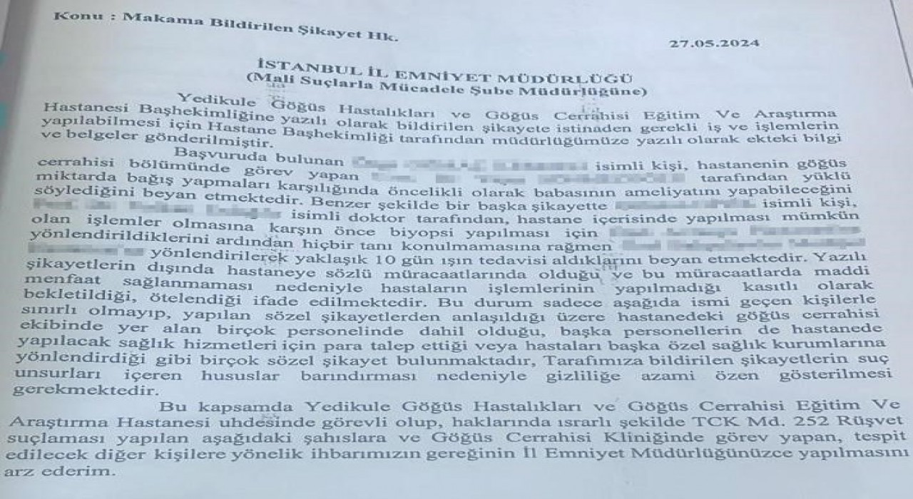 İstanbul İl Sağlık Müdürlüğünden ‘haksız kazanç operasyonu açıklaması: Özel hastanede işlem yapan doktora suçüstü