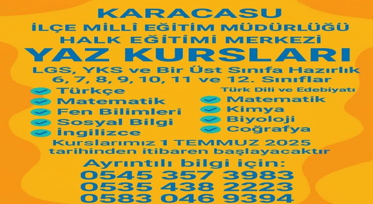 Karacasuda yaz tatili eğitimle değerlendirilecek