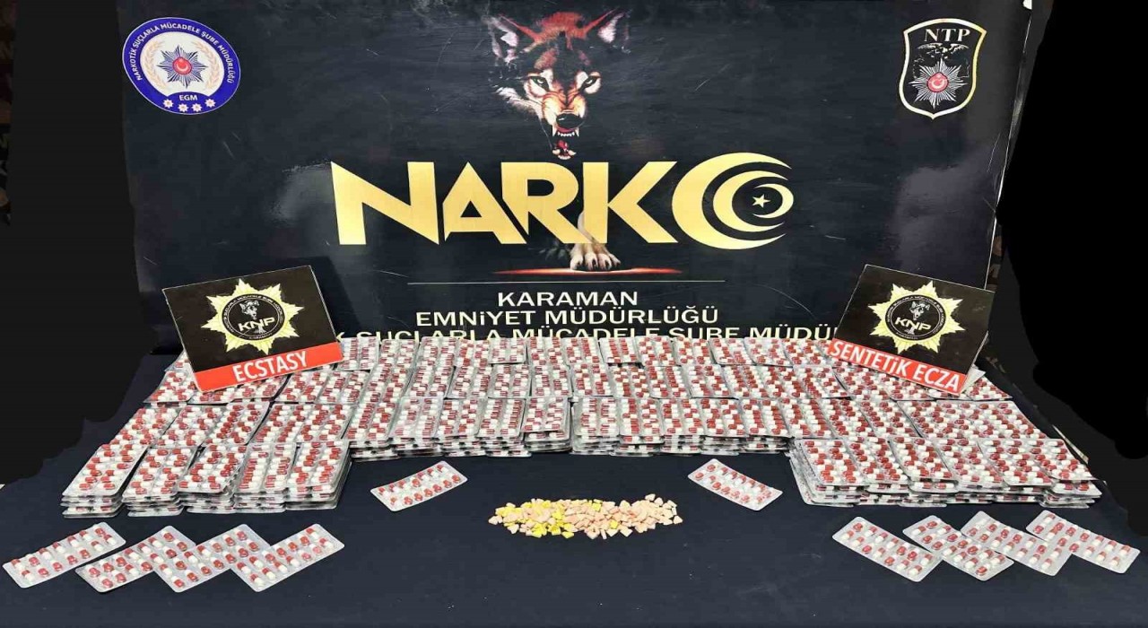 Karamanda 6 bin 74 adet uyuşturucu hap ele geçirildi