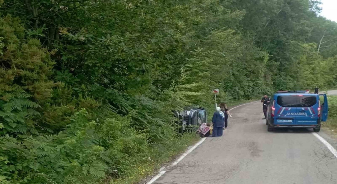 Kastamonuda takla atan cipteki 1 kişi yaralandı