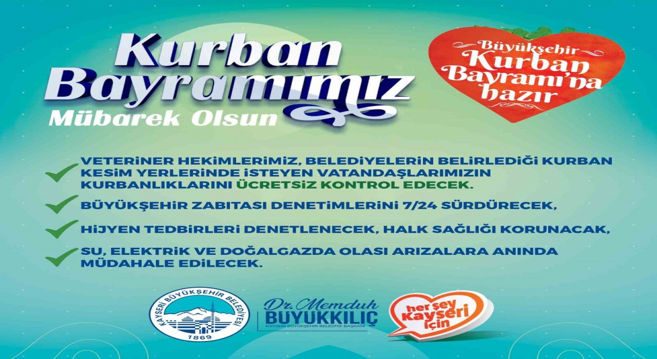Kayseri Büyükşehir Kurban Bayramına hazır