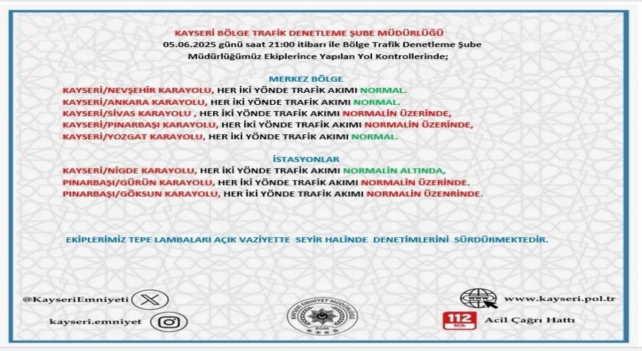 Kayseride otoyollarda bayram yoğunluğu