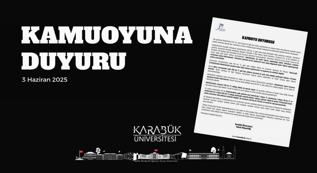 KBÜden Rektör Kırışık hakkındaki iddialara açıklama