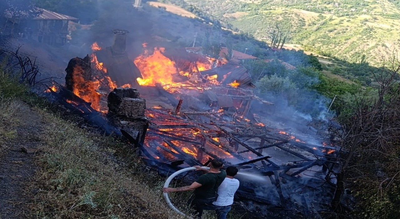 Köyde çıkan yangın 2 evi küle çevirdi