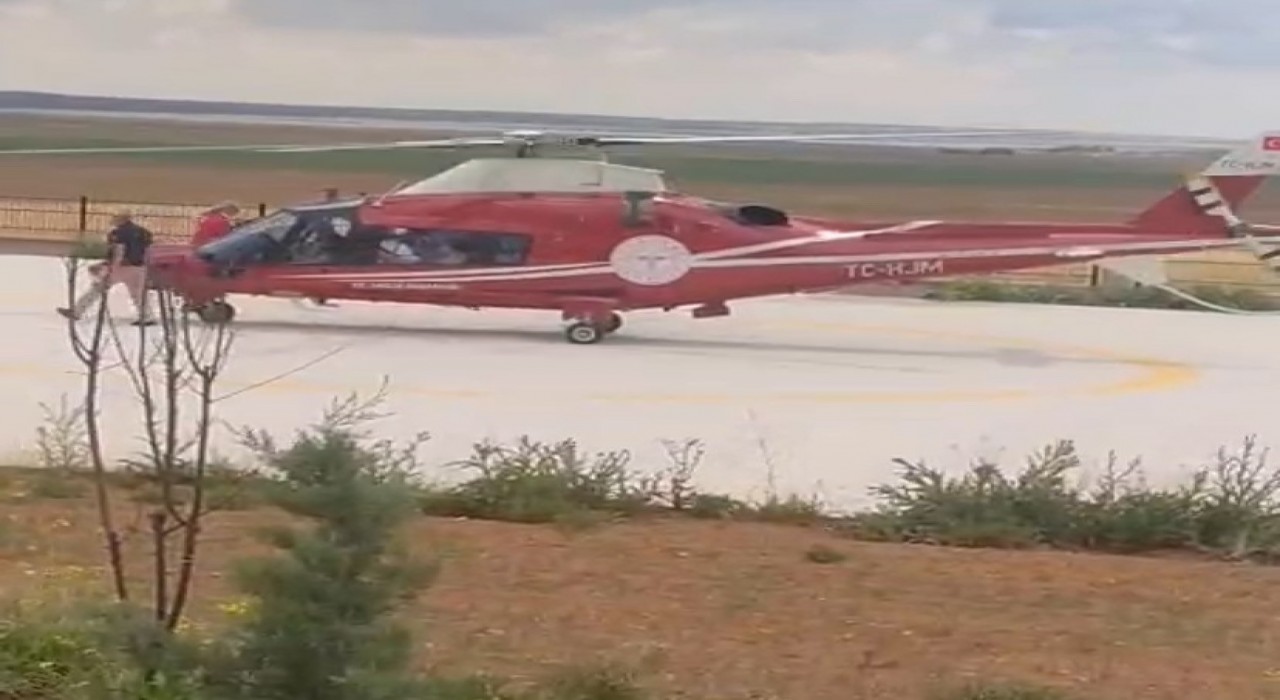Kuluda kalp krizi geçiren hasta için helikopter ambulans havalandı